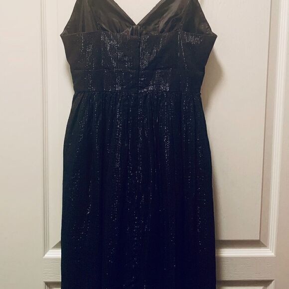 Forever 21 Strappy Metallic Silver & Black Mini Dress Empire Waist Size Medium - Picture 4 of 7